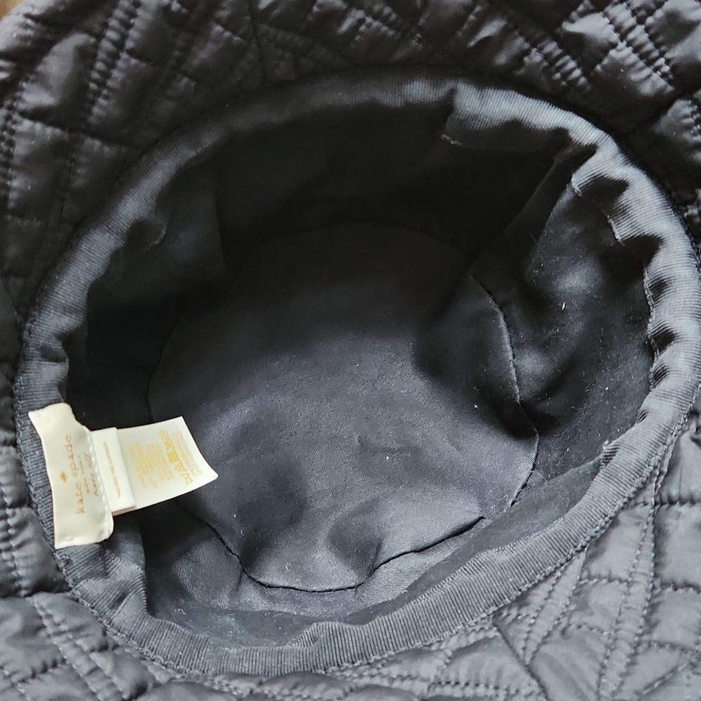 Kate Spade Black Quilted Bucket Hat with Bow - Picture 5 of 9
